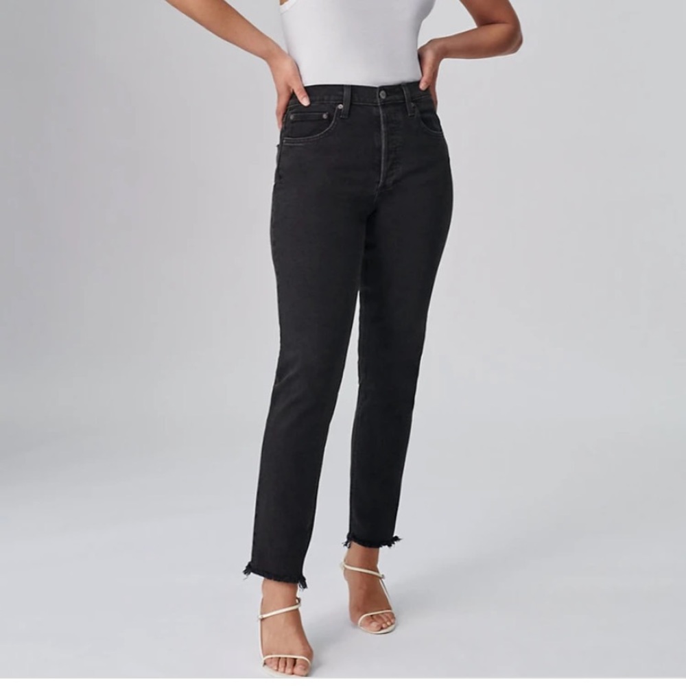 Denim Forum Black Ankle-Cropped Jeans